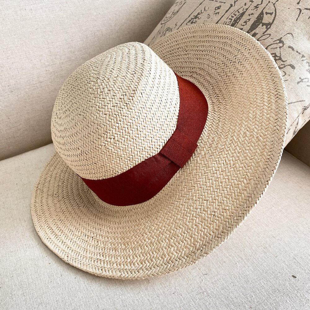 NWOT Straw Hat with Ribbon